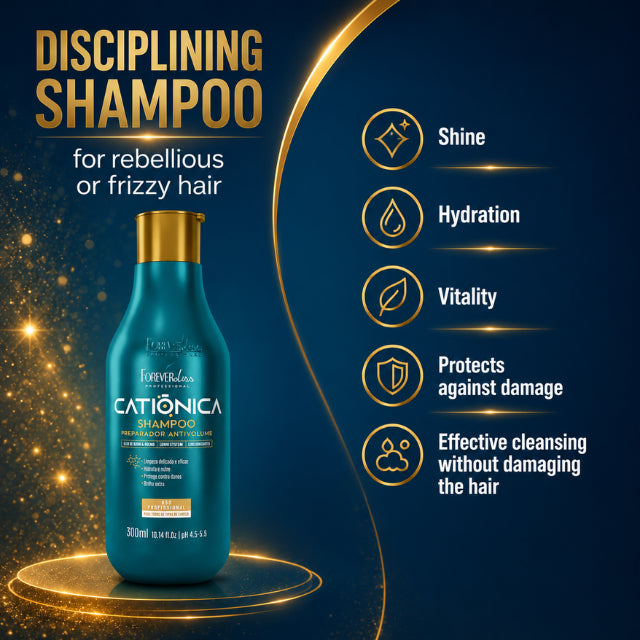 Forever Liss Catiônica shampoo integrated into a daily beauty routine – Buy now at MKPBR.COM – Worldwide Shipping