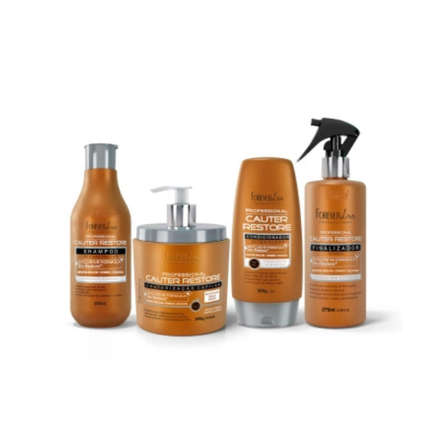 Forever Liss Cauter Restore Complete 4-Piece Reconstruction Kit for damaged hair – Buy now at MKPBR.COM – Worldwide Shipping