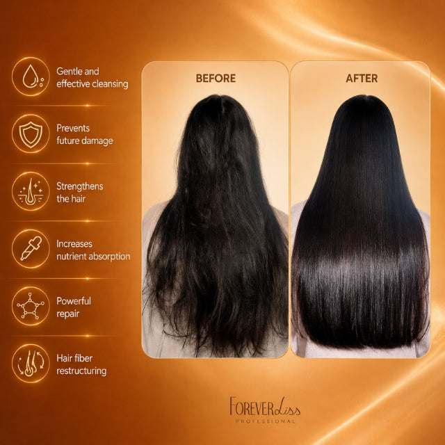 Reconstructed and healthy hair results after using Cauter Restore shampoo – Buy now at MKPBR.COM – Worldwide Shipping