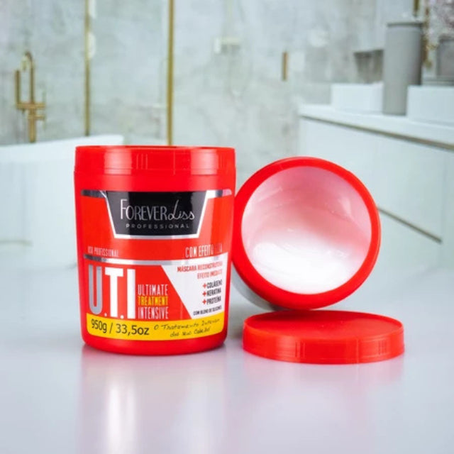 Visible recovery results on chemically treated hair after using Forever Liss UTI mask – Buy now at MKPBR.COM – Worldwide Shipping