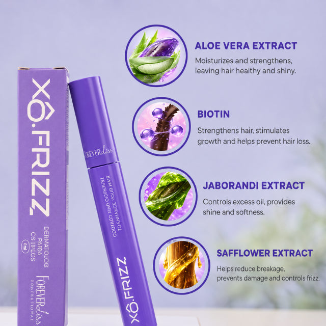 Key natural ingredients of Xô Frizz wand including Aloe Vera, Biotin, and Jaborandi – Buy now at MKPBR.COM – Worldwide Shipping