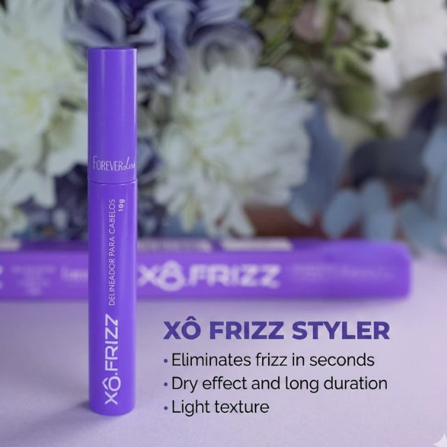 Compact and portable packaging of Forever Liss Xô Frizz for on-the-go touch-ups – Buy now at MKPBR.COM – Worldwide Shipping