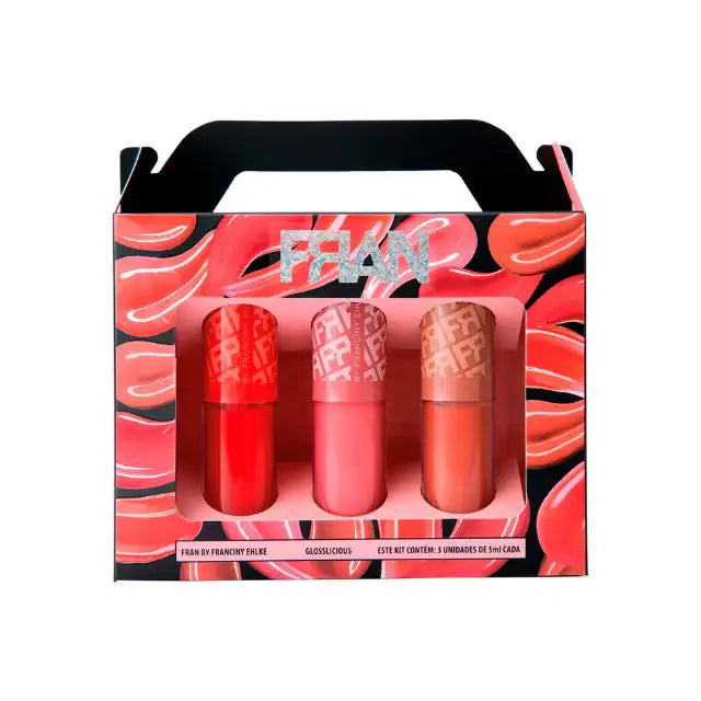 Kit Fran by Franciny Ehlke Glosslicious Lip Gloss Set - 3x 0.17 fl
