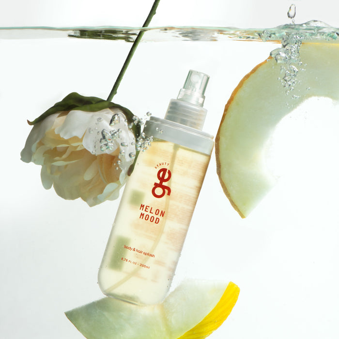 GE Beauty Melon Mood Body & Hair Splash 2-in-1 hair and body mist lifestyle – Buy now at MKPBR.COM – Worldwide Shipping