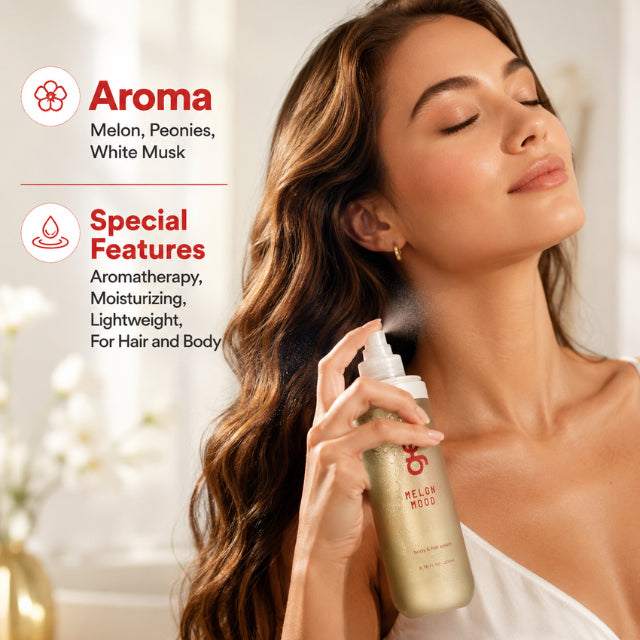 GE Beauty Melon Mood Body & Hair Splash vegan hair and body perfume mist for daily use – Buy now at MKPBR.COM – Worldwide Shipping