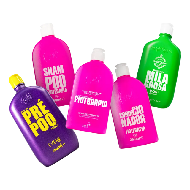 Gold Spell Co. Miraculous Recovery Kit with Alisei, Milagrosa, and Pré-Poo Purple for total hair repair – Buy now at MKPBR.COM – Worldwide Shipping