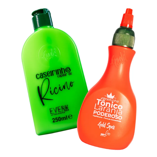 Gold Spell Co. Vibrant Growth and Strength Ritual Kit featuring Orange Tonic and Castor Oil Mask – Buy now at MKPBR.COM – Worldwide Shipping