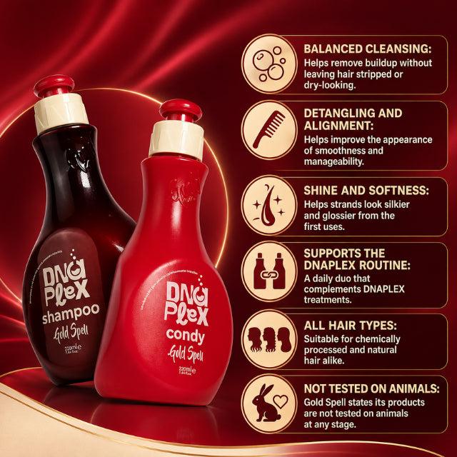 Gold Spell DNAPLEX Shampoo & Conditioner Duo Balanced Cleansing and Conditioning – Buy now at MKPBR.COM – Worldwide Shipping