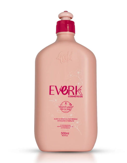 Gold Spell Everk Alisei Progressive Smoothing Treatment 500ml pink bottle front with Yejin Fusion Glass Liss System – Buy now at MKPBR.COM – Worldwide Shipping