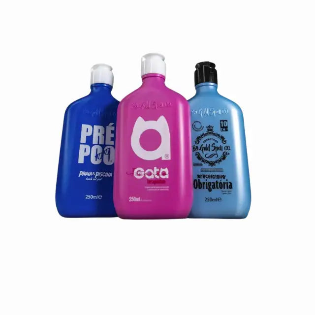 Gold Spell Co. Summer-Ready Hair: Protection, Style & Shine Bundle with Terapiatox, Receitinha Obrigatória, and Pre-Poo Praia & Piscina – Buy now at MKPBR.COM – Worldwide Shipping