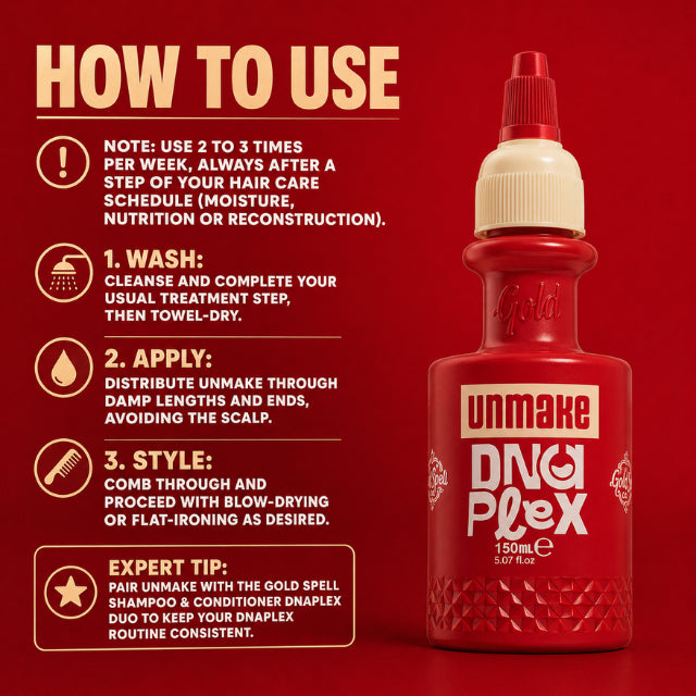  Gold Spell Unmake DNAPLEX Hair Finisher Peptide Replenishment Leave-In – Buy now at MKPBR.COM – Worldwide Shipping