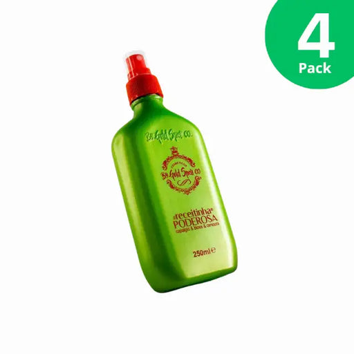 Gold Spell Receitinha Poderosa hair tonic 4 pack 250ml bottles isolated on white background - Buy now at MKPBR.COM - Worldwide Shipping