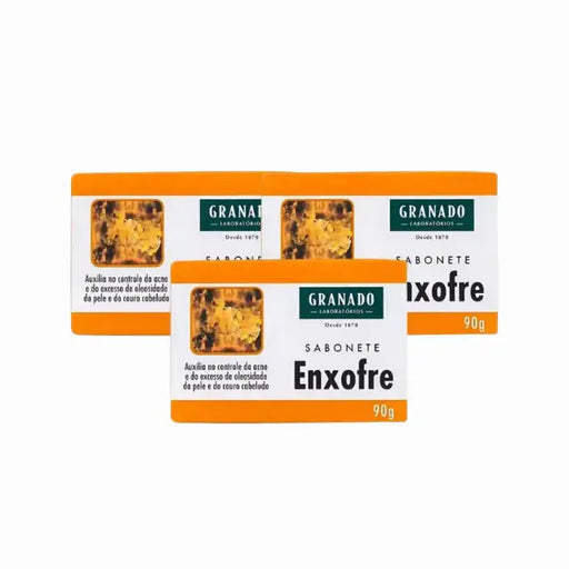 Granado Enxofre Sulfur Soap Kit (3 bars) for acne control – Buy now at MKPBR.COM – Worldwide Shipping

