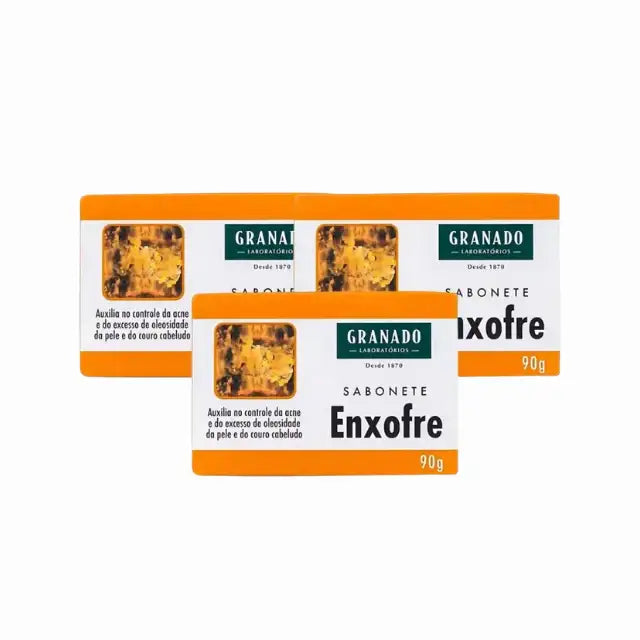 Granado Enxofre Sulfur Soap Kit (3 bars) for acne control – Buy now at MKPBR.COM – Worldwide Shipping
