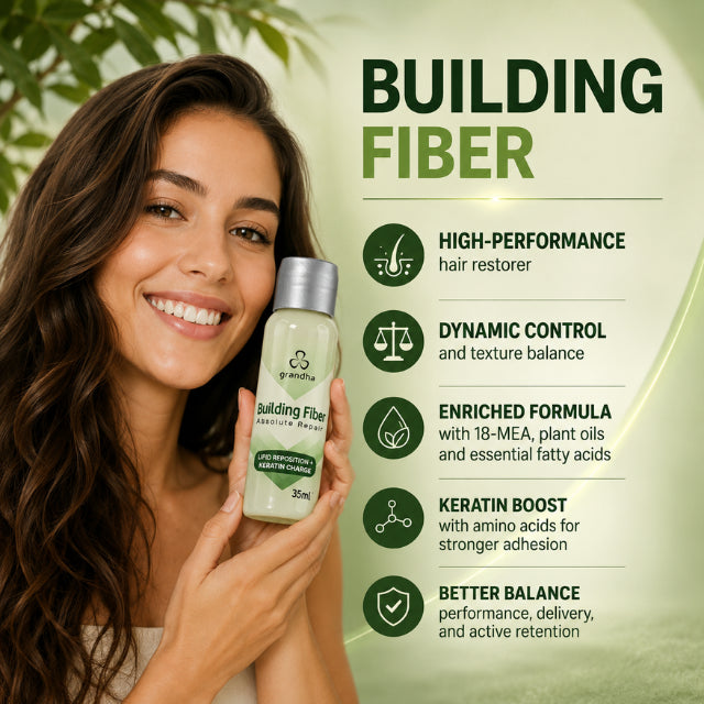Grandha Building Fiber 35ml focus on active hydrolyzed keratin reconstruction – Buy now at MKPBR.COM – Worldwide Shipping