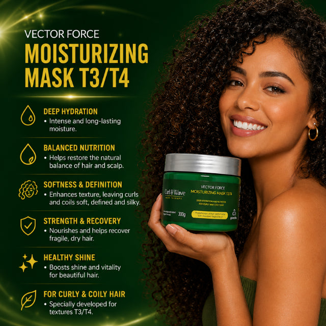 Grandha Curl and Wave Vector Force Moisturizing Mask T3/T4 300g authentic professional Brazilian treatment – Buy now at MKPBR.COM – Worldwide Shipping