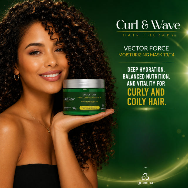 Grandha Curl and Wave Vector Force Moisturizing Mask T3/T4 300g 100 percent vegan and cruelty free standards – Buy now at MKPBR.COM – Worldwide Shipping