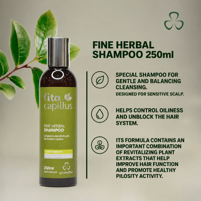 Grandha Fito Capillus Fine Herbal Shampoo for gentle scalp cleansing – Buy now at MKPBR.COM – Worldwide Shipping