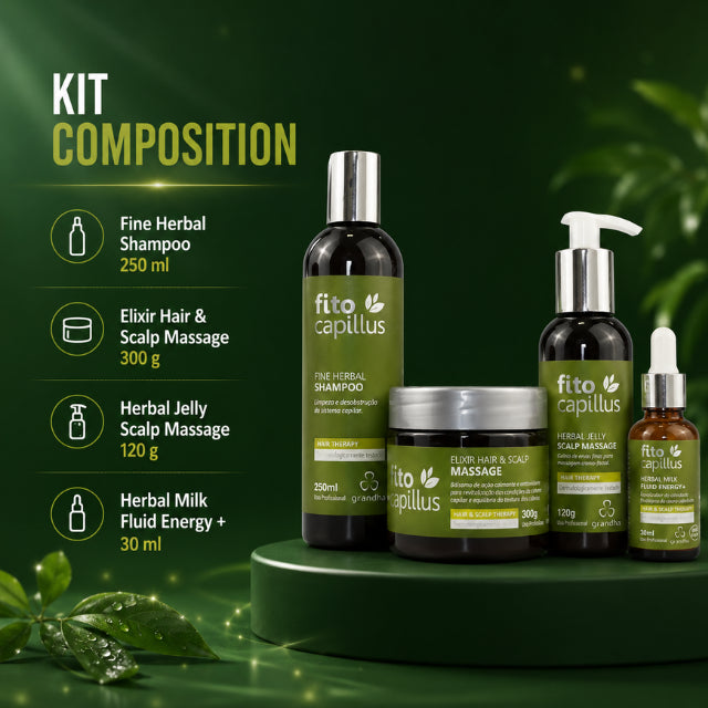 Grandha Fito Capillus Herbal Scalp Therapy Kit displayed in premium retail box packaging – Buy now at MKPBR.COM – Worldwide Shipping
