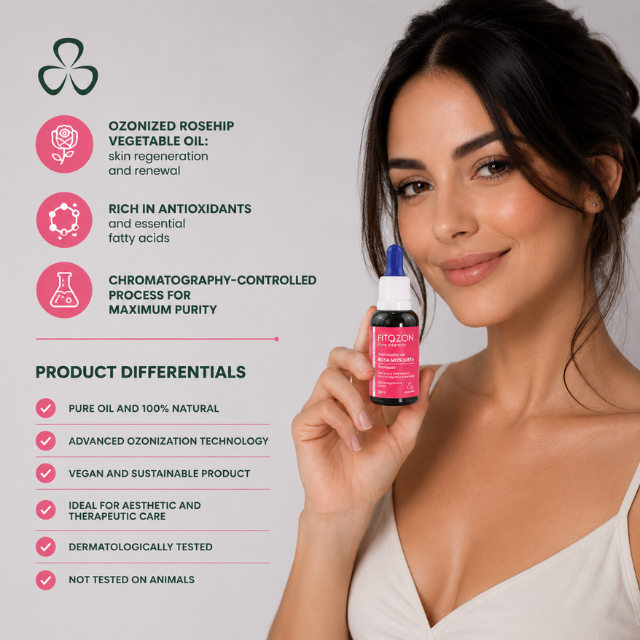 Grandha Fitozon Pure Intensity Rosehip Ozonized Oil Skin Renewal Face and Body Oil 1.01 fl oz (30 ml) botanical focus – Buy now at MKPBR.COM – Worldwide Shipping