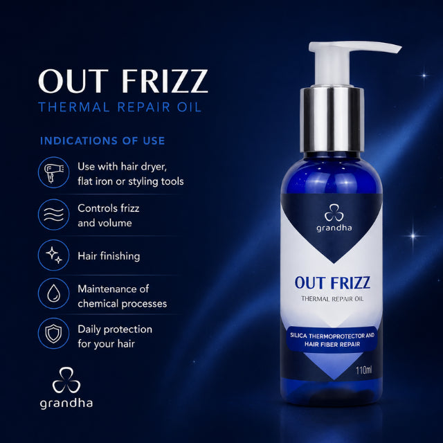 Grandha Out Frizz Thermal Repair Oil 110ml extreme heat styling defense – Buy now at MKPBR.COM – Worldwide Shipping