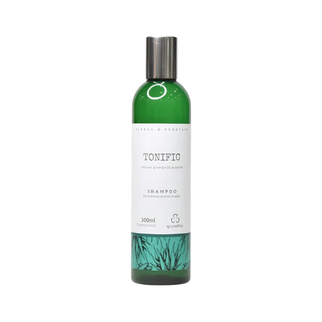 Grandha Tonific Strengthening Shampoo aloe vera ginseng 300ml front view – Buy now at MKPBR.COM – Worldwide Shipping