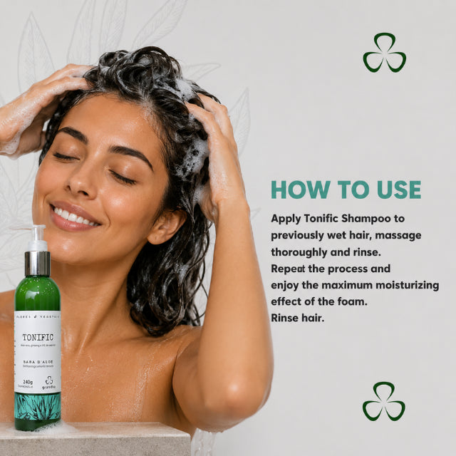 Grandha Tonific Shampoo being applied for hair strengthening – Buy now at MKPBR.COM – Worldwide Shipping