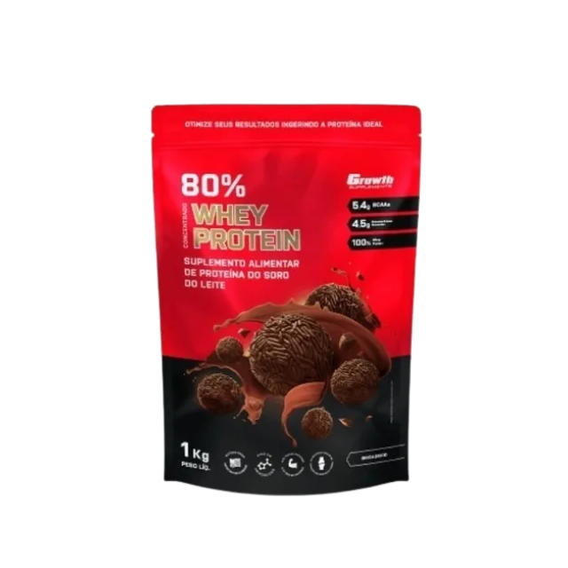 Growth Supplements Concentrated Whey Protein 2.2 lb (1000g) - Indulgent Brigadeiro (Brazilian Fudge) flavor for post-workout – Buy now at MKPBR.COM – Worldwide Shipping