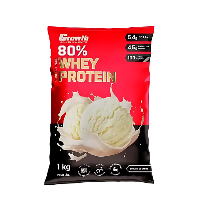 Growth Supplements Concentrated Whey Protein 2.2 lb (1000g) - Decadent Cream Ice Cream flavor for indulgent protein – Buy now at MKPBR.COM – Worldwide Shipping