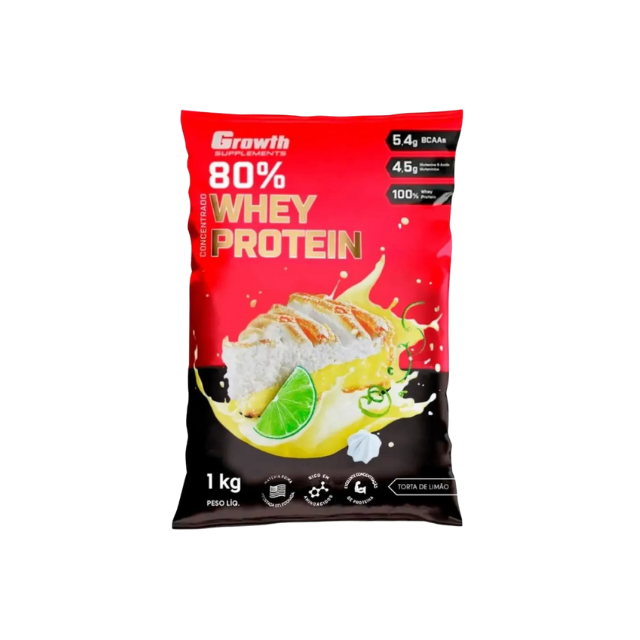Growth Supplements Concentrated Whey Protein 2.2 lb (1000g) - Zesty Lemon Pie flavor for refreshing protein intake – Buy now at MKPBR.COM – Worldwide Shipping