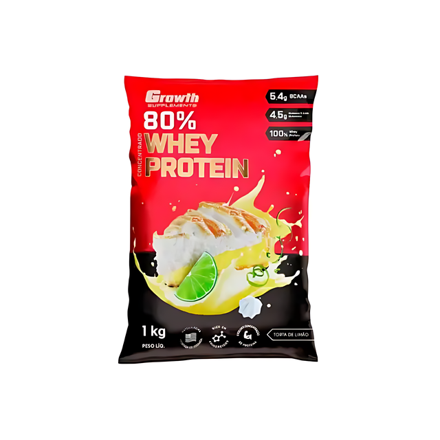 Growth Supplements Concentrated Whey Protein 2.2 lb (1000g) - Zesty Lemon Pie flavor for refreshing protein intake – Buy now at MKPBR.COM – Worldwide Shipping