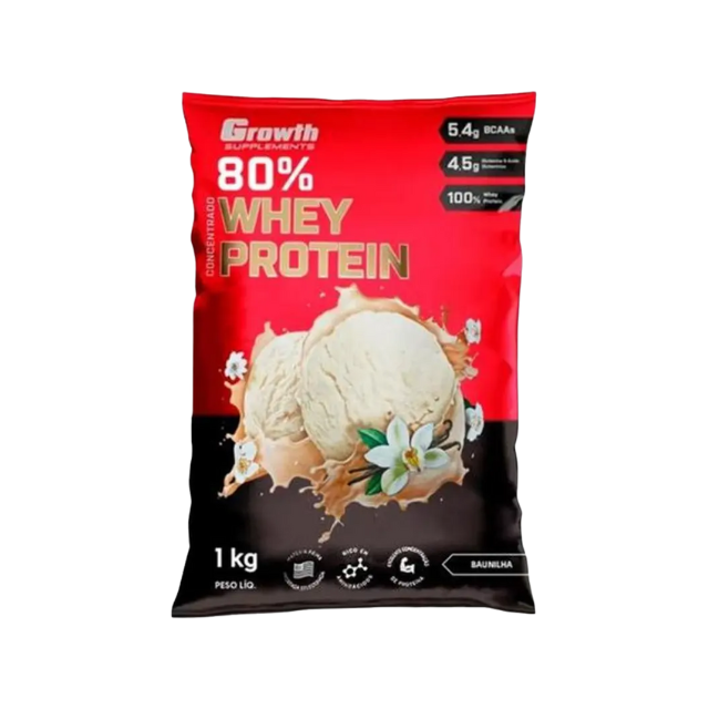 Growth Supplements Concentrated Whey Protein 2.2 lb (1000g) - Classic Vanilla flavor for muscle definition – Buy now at MKPBR.COM – Worldwide Shipping