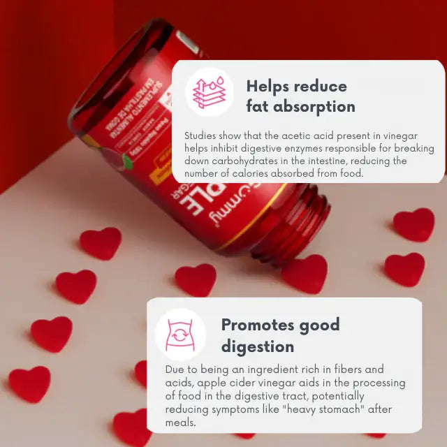 Gummy Apple Cider Vinegar Gummies - Appetite & Wellness Support - 60 Gummies - 6.35 oz (180 g) – Natural support for healthy weight management – Buy now at MKPBR.COM – Worldwide Shipping