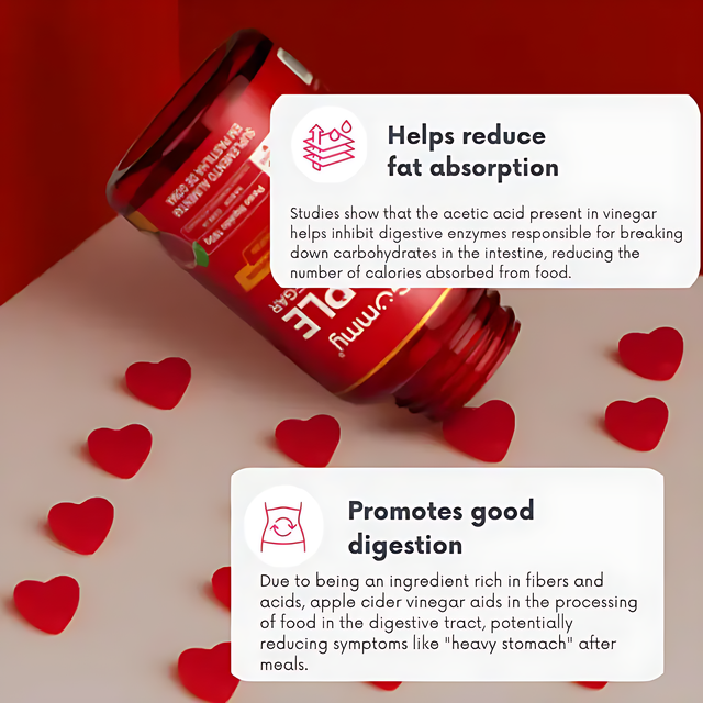 Gummy Apple Cider Vinegar Gummies - Appetite & Wellness Support - 60 Gummies - 6.35 oz (180 g) – Natural support for healthy weight management – Buy now at MKPBR.COM – Worldwide Shipping