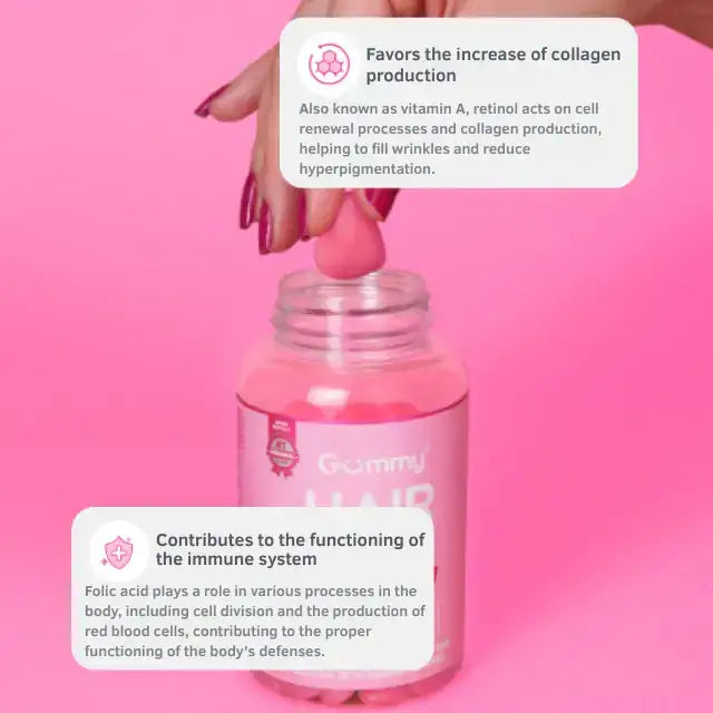 Gummy Hair Vitamin Gummies for Healthy Hair, Skin & Nails - 60 Gummies - 6.35 oz (180 g) – Packed with essential nutrients for optimal health – Buy now at MKPBR.COM – Worldwide Shipping