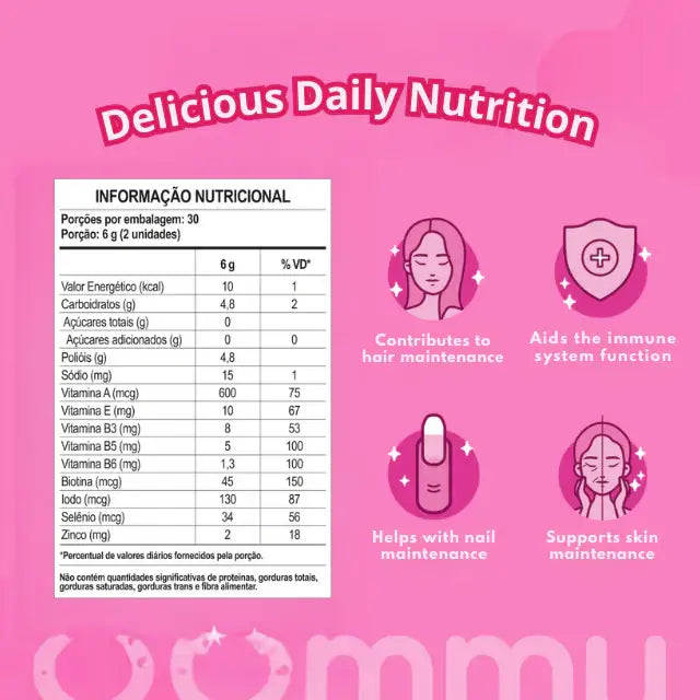 Gummy Hair ZERO Sugar-Free Vitamin Gummies for Hair, Skin & Nails - 60 Gummies - 6.35 oz (180 g) – Official Gummy ZERO product at MKPBR.COM – Buy now at MKPBR.COM – Worldwide Shipping