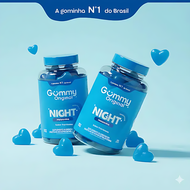 Gummy Night Melatonin Gummies - Raspberry Flavor - 30 Gummies - 3.17 oz (90 g) – Supports deep and restorative sleep cycles – Buy now at MKPBR.COM – Worldwide Shipping