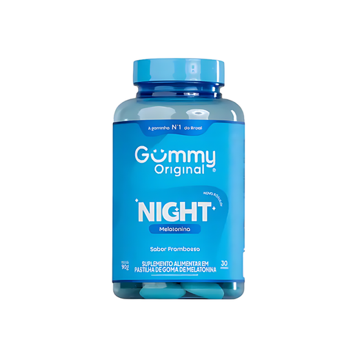 Gummy Night Melatonin Gummies - Raspberry Flavor - 30 Gummies - 3.17 oz (90 g) – Delicious sleep aid for a restful night – Buy now at MKPBR.COM – Worldwide Shipping