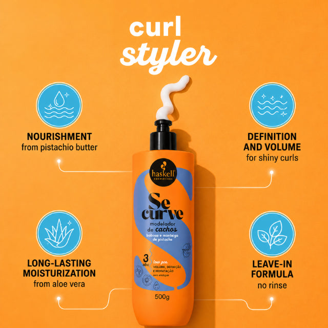 Haskell Se Curve 3ABC Curl Definer & Volumizing Styling Cream 17.63 oz - Authentic Brazilian Formula - Buy now at MKPBR.COM – Worldwide Shipping