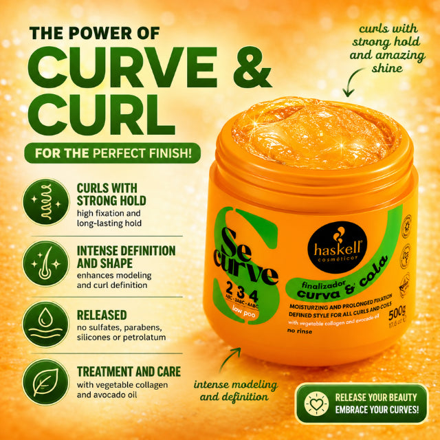 Haskell Se Curve Curva & Cola Curl Styling Gel Cream 17.63 oz - For All Curl Types - Buy now at MKPBR.COM – Worldwide Shipping