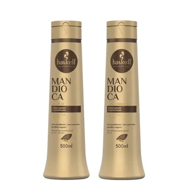 Haskell Mandioca Duo Kit Shampoo & Conditioner 16.91 oz (500ml) - For Hydration & Growth - Buy now at MKPBR.COM – Worldwide Shipping