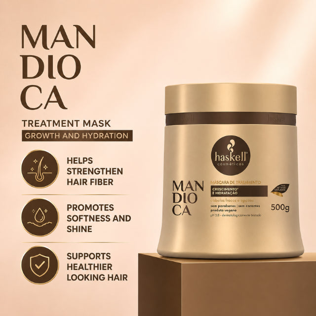 Haskell Mandioca Hair Mask 17.63 oz - Intense Shine & Vitality - Buy now at MKPBR.COM – Worldwide Shipping