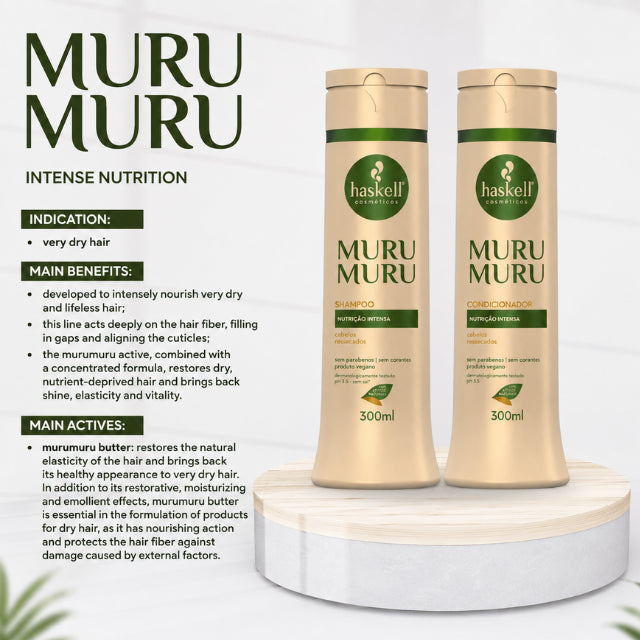 Haskell Murumuru Duo Kit 300ml - Restores Nutrients & Softness - Buy now at MKPBR.COM – Worldwide Shipping