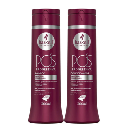 Haskell Pós-Progressiva Duo Kit Shampoo & Conditioner 10.14 oz - For Post-Straightening Care - Buy now at MKPBR.COM – Worldwide Shipping