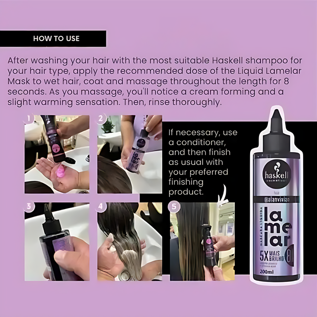 Haskell Lamellar Liquid Hair Mask 6.76 oz - Professional Grade Formula - Buy now at MKPBR.COM – Worldwide Shipping