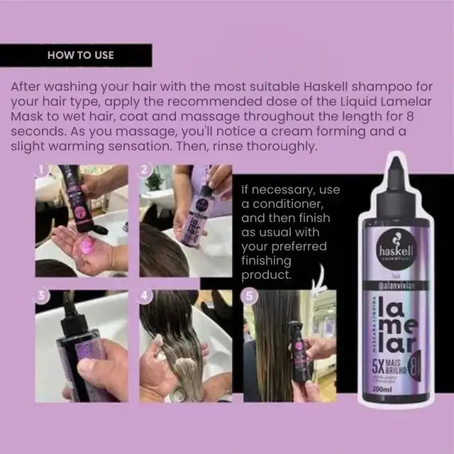 Haskell Lamellar Liquid Hair Mask 6.76 oz - Professional Grade Formula - Buy now at MKPBR.COM – Worldwide Shipping
