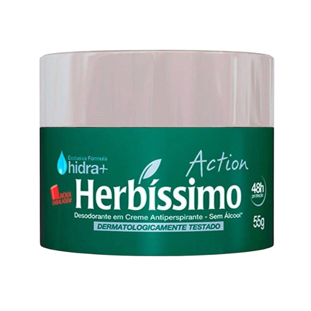 Herbíssimo Action Cream Deodorant 55g Daily Use – Buy now at MKPBR.COM – Worldwide Shipping