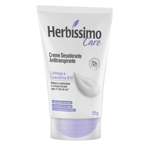 Herbíssimo Care Flaxseed & Q10 Cream Deodorant 55g Front – Buy now at MKPBR.COM – Worldwide Shipping
