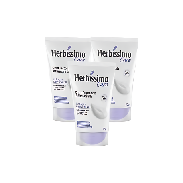 Herbíssimo Care Flaxseed & Coenzyme Q10 Antiperspirant Kit 3 Units – 48H Protection – Buy now at MKPBR.COM – Worldwide Shipping