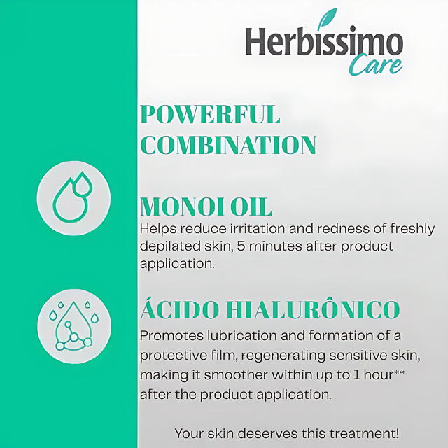 Herbíssimo Care Monoi & Hyaluronic Acid Kit Benefits – Alcohol-Free Formula – Buy now at MKPBR.COM – Worldwide Shipping